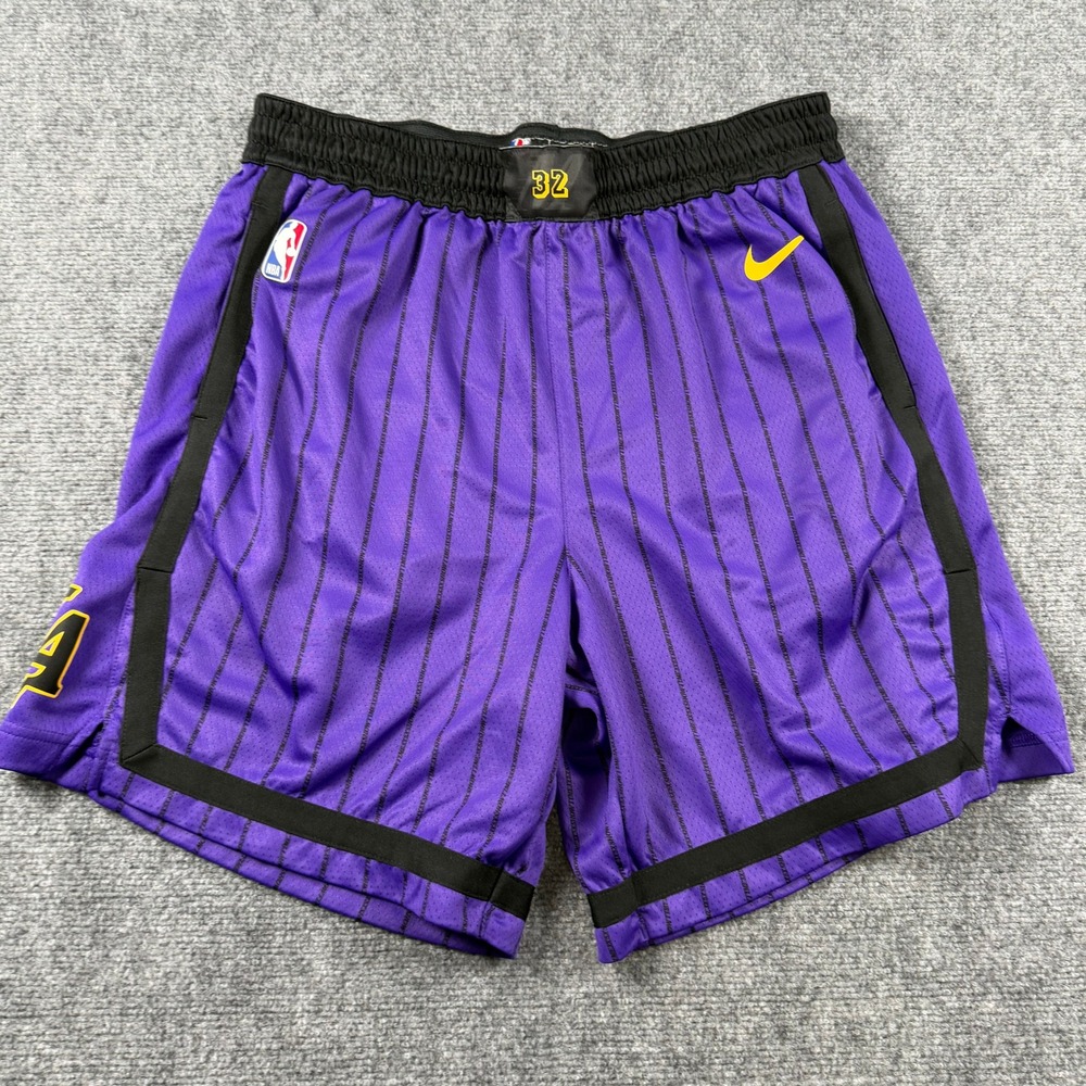 Nike Basketball Shorts Mens 46 Purple LA Lakers NBA Magic Johnson #32